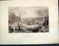 Original Old Antique Print Harpers Ferry Blue Ridge America C1839 19th
