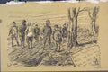 Original Old Antique Print C1881 Professor Swiggle Hunting Country Lane 19th