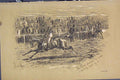 Original Old Antique Print C1881 Horse Racing Jockey Race-Course Crowds People