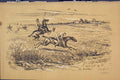Original Old Antique Print C1881 Leopard Men Horses Spear Country Scene 19th