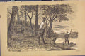 Original Old Antique Print Hunting C1881 Man Gun Boat Country River Sepia 19th
