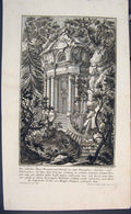 Old Antique Print By J. Schubler Engraved Plate C1720 Sculputre A Fredric