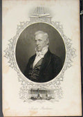 Original Old Antique Print James Buchanan Portrait Fine Art 1895 19th