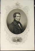 Original Old Antique Print W H Harrison Portrait Fine Art C1895 19th