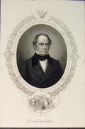Original Old Antique Print Webster Pilgrim Fathers Portrait Fine Art