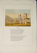 Old Antique Print Hemans Poem Poet Poetry Artist Children Sheep Art C1875 19th