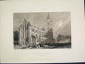 Original Old Antique Print Dumblane Cathedral Perthshire Scotland C1875 19th