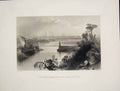 Original Old Antique Print Aberdeen Chain Bridge Scotland C1875 19th