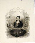 Original Old Antique Print Potrate Burns Fine Art C1877 19th Century