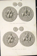 Original Old Antique Print Seal Coin Coins Alexander David Fine Art
