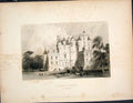 Original Old Antique Print Glammis Castle Forfarshire Scotland Art