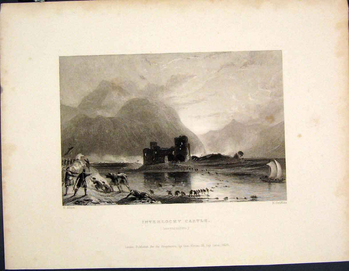 Old Antique Print Inverlochy Castle Invernesshire Inverness Scotland Art