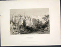 Original Old Antique Print Abbotsford Roxburghshire Scotland Castle