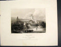 Original Old Antique Print Ljedburgh Abbey Roxburghshire Scotland C1877 19th