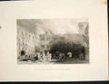 Original Old Antique Print Inner Courth Palace Linlithgo Scotland C1877 19th