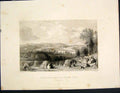 Original Old Antique Print Cstream English Side Berwickshire Scotland
