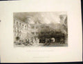 Original Old Antique Print Inner Court Palace Linlithgow Scotland C1877 19th