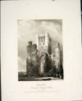 Original Old Antique Print Kelso Abbey Roxburgshire Fine Art C1877 Victorian