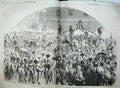 Original Old Antique Print British Opening Parliament London Queen 1858 19th