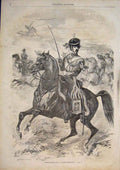 Original Old Antique Print Imperial Guard Artillery Guards Horse Army 1859 19th