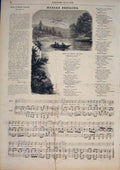 Original Old Antique Print Music Score Sheet Madame Fontaine Song 1859 Victorian