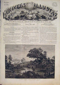 Original Old Antique Print Grotto Egerie Topffer River Birds Cave 1859 Victorian