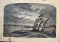 Original Old Antique Print Holland Anastasi Dordrecht Sea River Fine Art 1859