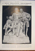 Original Old Antique Print Frampton Quentin Hogg Marble Statue Memorial 1906