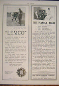 Original Old Antique Print Lemco Hereford Bull Pianola Piano Advert 1906 20th