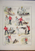 Original Old Antique Print Bench Nails Good Thing Brock Sketches Fine Art 1905