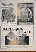 Original Old Antique Print Advert Alexandra Clark Pear'S Soap Harlequiin Tobacco