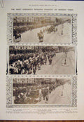Original Old Antique Print Wedding Pageant Spain Church Atocha Madrid 1905 20th