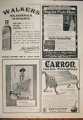 Original Old Antique Print Advert Walker'S Piano Cocoa Fry'S Carron Garden 1906