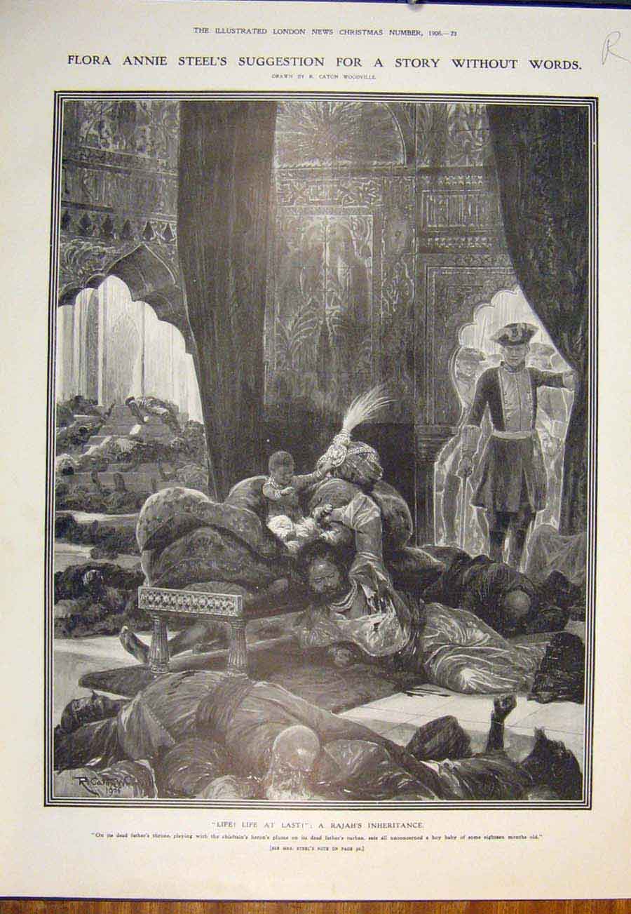 Original Old Antique Print Woodville Rajah Forestier Fool Jester Fine Art 1905