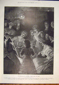 Original Old Antique Print Vehmgericht Davis Eyes Westphalia Game Party 1905
