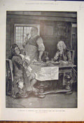 Old Antique Print Christmas Dinner Woodville Stewart Pixies Fine Art 1905 20th