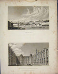 Old Antique Print Pont De Jena Cour Du Chateau St Germain-En-Laie France