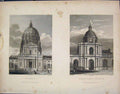 Original Old Antique Print Val De Grace Palais Lucembourge France