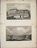 Old Antique Print Palais St Cloud Midi Ecuries Roi Versailles France Art