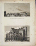 Original Old Antique Print Hotel Gardes Corps Notre Dame Lorient France