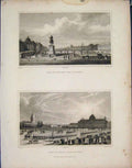 Old Antique Print Neuf Vers L'Occident Champ Mars Ecole Militaire France