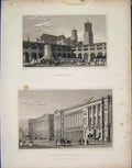 Original Old Antique Print Marche St Germaine Garde Meuble Place Louis France