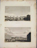 Original Old Antique Print Pont Louis Paris L'Institut France