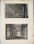 Original Old Antique Print Galerie Francois Fontainbleau Chapelle Louis France