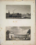 Original Old Antique Print Canal Lourcq Menagerie Jardin Plantes France C1852