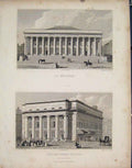 Original Old Antique Print La Bourse Italian Opera House France C1852 Victorian