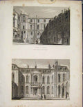 Original Old Antique Print Hotel Perux Lambassadeur France