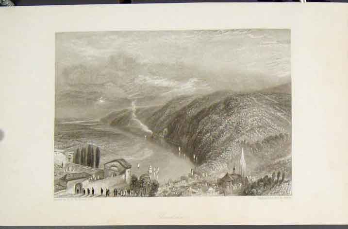 Original Old Antique Print Caudelbec Turner France Fine Art