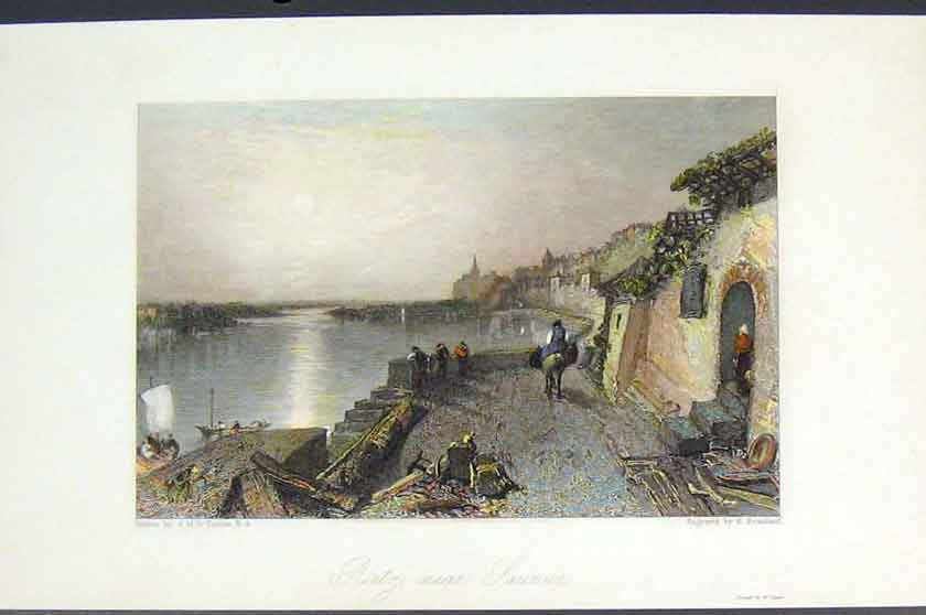 Original Old Antique Print Rietz Laurnur France Turner Colour C1852 Victorian