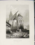 Original Old Antique Print St Aignan Cosnes France Fine Art